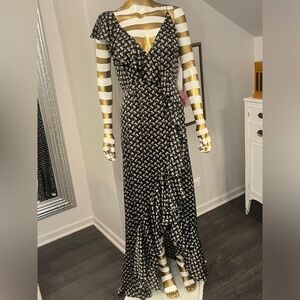 Jill Stuart Black and White Floral Maxi Dress